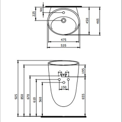 Bocchi Venezia Asma Monoblok Lavabo Mat Beton - 2