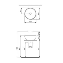 Bocchi Venezia Çanak Lavabo 45 cm Mat Beyaz 1119-002-0125 - 1