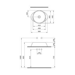 Bocchi Venezia Çanak Lavabo 56 cm Mat Buz Mavi 1010-029-0125 - 3