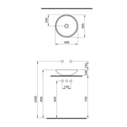 Bocchi Venezia Çanak Lavabo Mat Siyah 40 cm 1120-004-0125 - 3