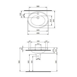 Bocchi Verona Lavabo Üç Armatür Delikli 70 cm Parlak Beyaz 1047-061-0127 - 4