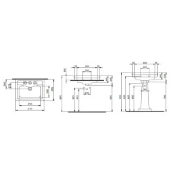 Bocchi Verona Tek Armatür Delikli Lavabo 61 cm Parlak Bisküvi 1041-014-0126 - 2