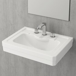 Bocchi Verona Üç Armatür Delikli Lavabo 61 cm Parlak Beyaz 1041-061-0127 - 1