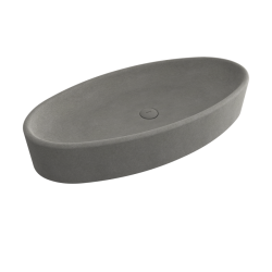 Bocchi Vessel Elips Çanak Lavabo 85 cm Mat Beton - 1