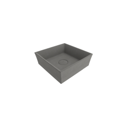 Bocchi Vessel Kare Tezgah Üstü Lavabo 38 cm Mat Beton - 1