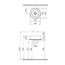 Bocchi Vessel Lavabo Çanak 38 cm Parlak Kırmızı 1174-019-0125 - 2