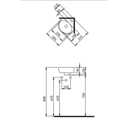 Bocci Taromina Arch Köşe Lavabo 30 cm Mat Gri - 2