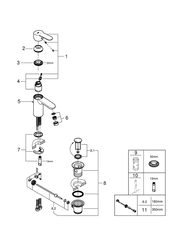 Grohe Eurostyle  Cosmopolitan Tek Kumandalı Lavabo Bataryası  S- Boyut - 2337420E