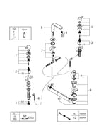Grohe Lineare3 delikli lavabo bataryası 1/2″  M- Boyut - 20304001