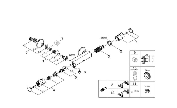 Grohe Grohtherm 800 Termostatik Duş Bataryası - 34558000