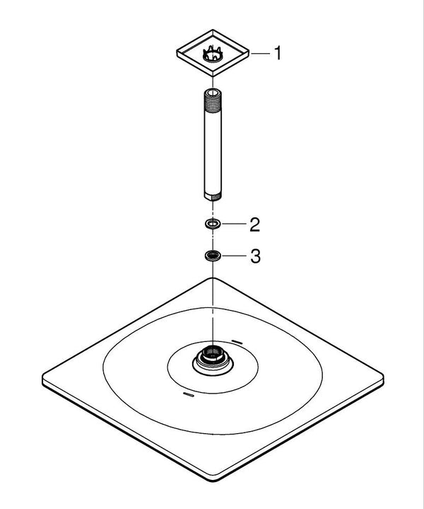 Grohe Rainshower  Mono 310  Cube Tepe Duşu Seti 142 Mm, Tek Akışlı - 26566000