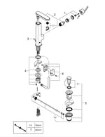 Grohe G R O H E  Plus Tek Kumandalı Lavabo Bataryası 1/2″  L- Boyut - 23843003