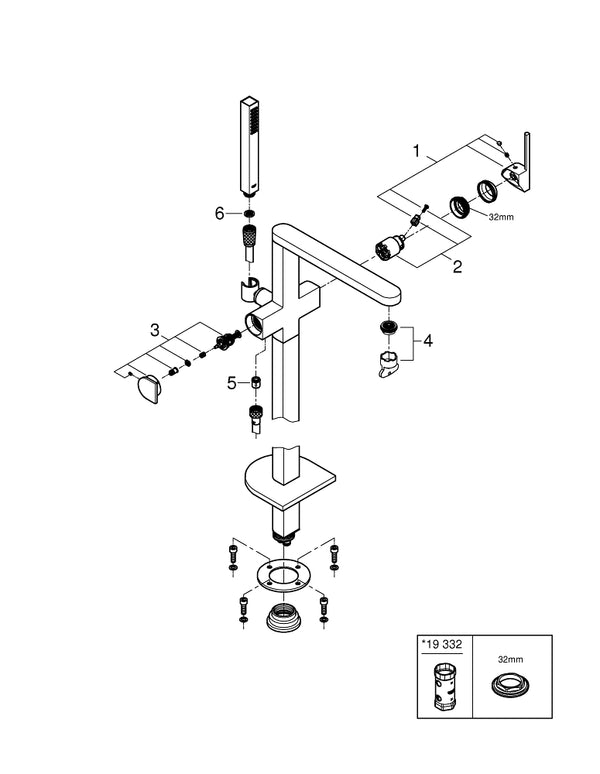 Grohe G R O H E  Plus Yerden Küvet Bataryası - 23846003