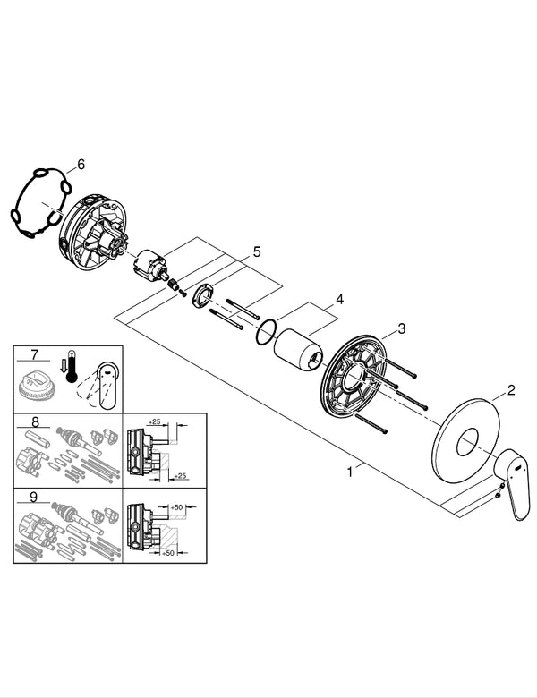 Grohe Eurodisc  Cosmopolitan Ankastre Duş Bataryası - 24055002