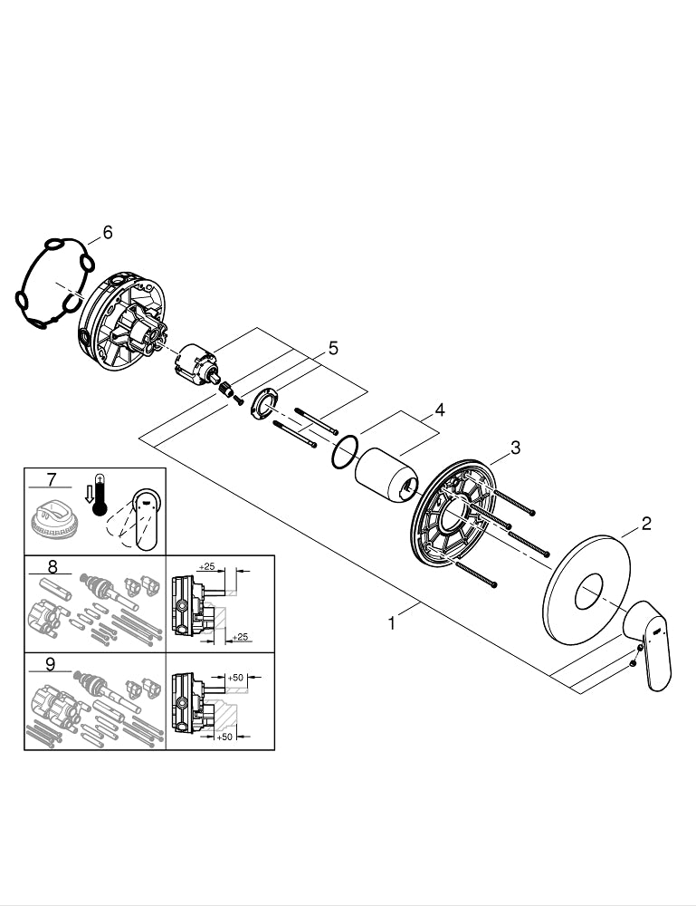 Grohe Eurocosmo Ankastre Duş Bataryası - 24044000