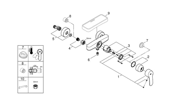 Grohe Eurostyle  Cosmopolitan Tek Kumandalı Duş Bataryası - 33590002