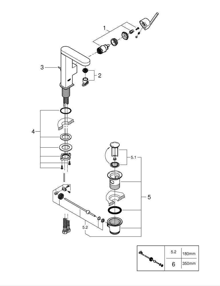Grohe G R O H E  Plus Tek Kumandalı Lavabo Bataryası  M- Boyut - 23871003