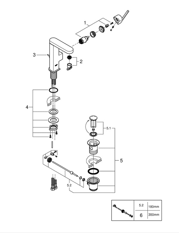 Grohe G R O H E  Plus Tek Kumandalı Lavabo Bataryası  M- Boyut - 23871003