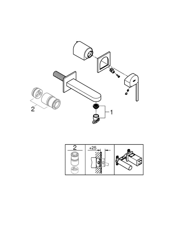 Grohe G R O H E  Plus İki Delikli Lavabo Bataryası  L- Boyut - 29306003