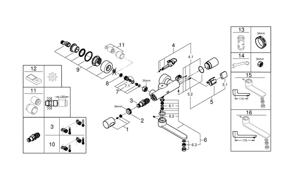 Grohe Eurosmart  Cosmopolitan  E Duvardan, Fotoselli Ve Termostatik Sıcaklık Kontrollü Lavabo Bataryası - 36333000