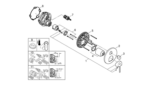 Grohe G R O H E  Plus Tek Kumandalı 3 Yönlü Banyo Bataryası - 24093003