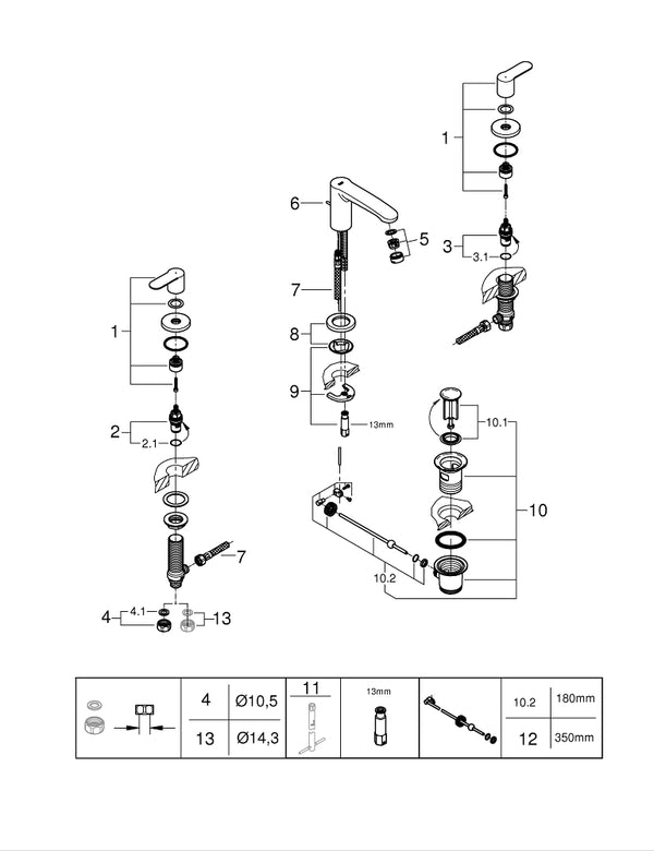 Grohe Eurostyle  Cosmopolitan3 Delikli Lavabo Bataryası  S- Boyut - 20208002