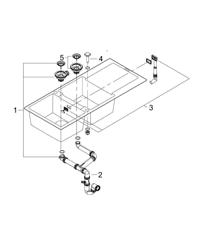 Grohe K500 Composite Sink With Drainer - 31647AP0