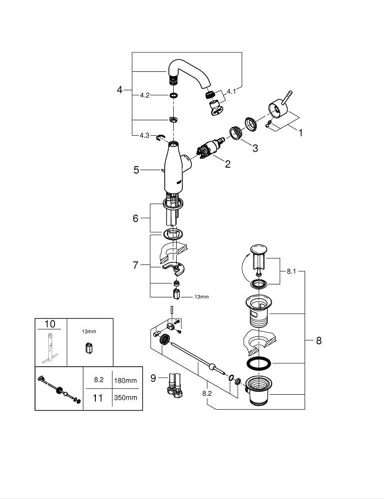 Grohe Essence Tek Kumandalı Lavabo Bataryası  M- Boyut - 24173001