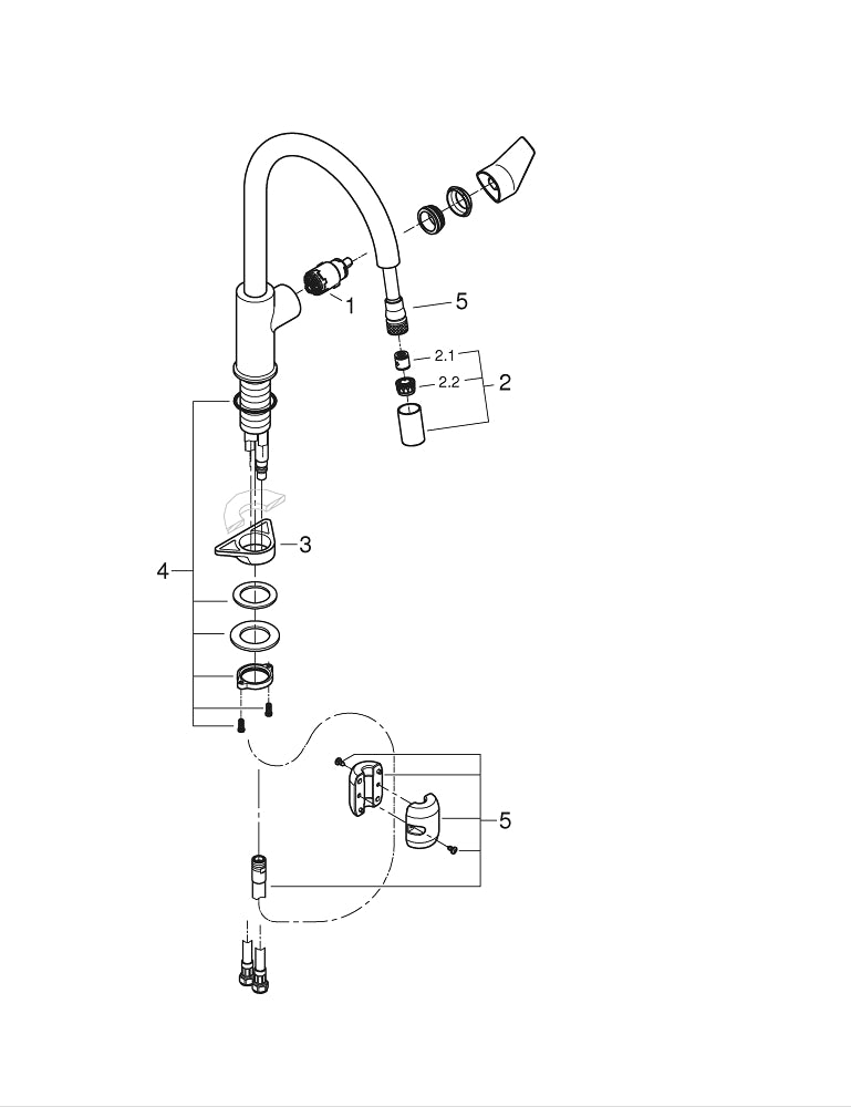 Grohe Bau Edge Tek Kumandalı Eviye Bataryası - 30536000