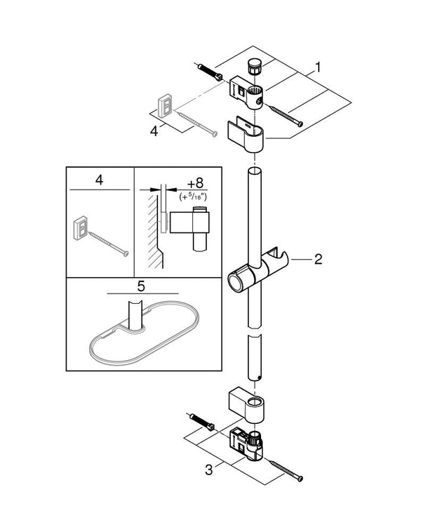 Grohe Tempesta Duş Sürgüsü, 600 Mm - 27523001