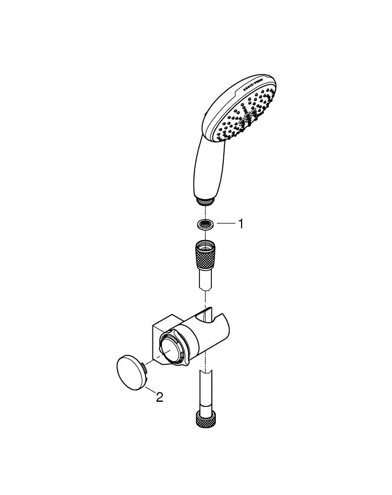 Grohe Tempesta 110 Wall Holder Set 2 Sprays ( Rain,  Jet) - 27601003