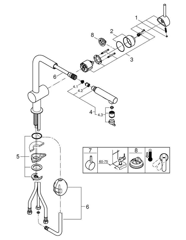 Grohe Minta Tek Kumandalı Eviye Bataryası - 30274DC0