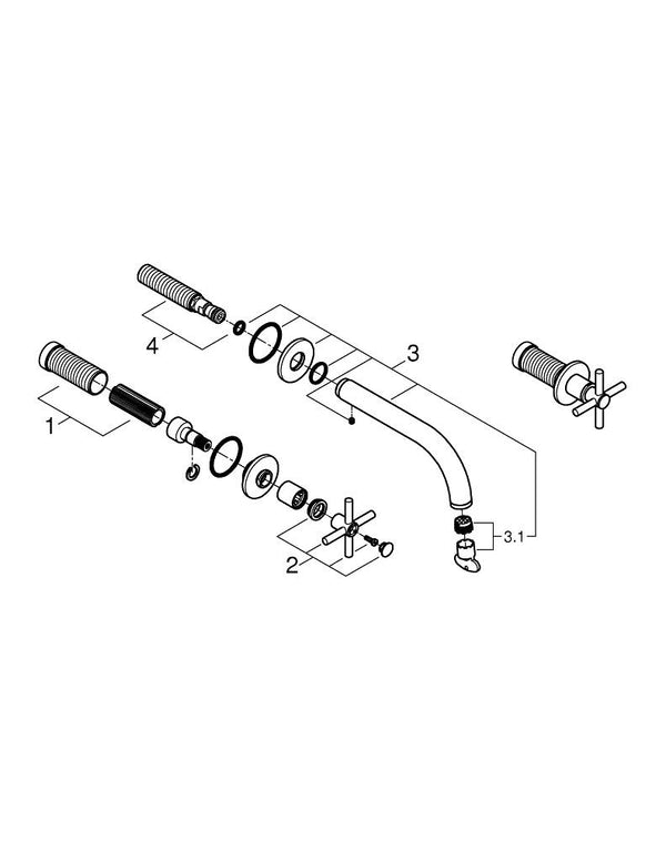 Grohe Atrio3 delikli lavabo bataryası  M- Boyut - 20661AL0