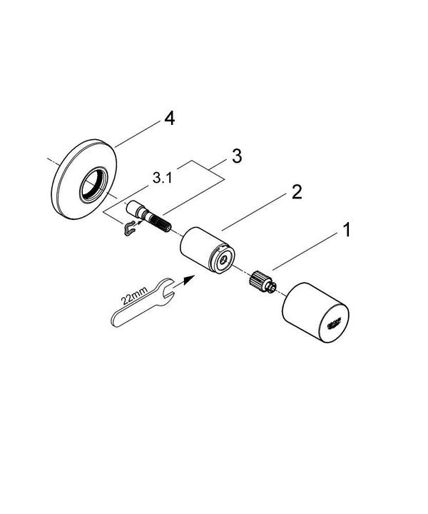 Grohe Bau Cosmopolitan Neutral Ankastre Stop Valf - 19917000