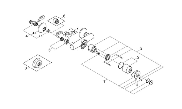 Grohe Bau Classic Tek Kumandalı Duş Bataryası - 32867000