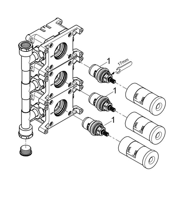 Grohe G R O H E  Rapido  C Rough-In Box For Triple Volume Control 26 880 000 - 35031000