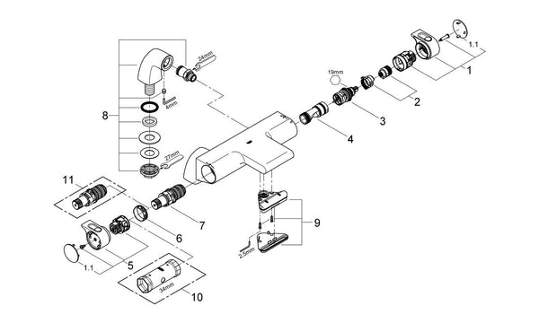 Grohe Grohtherm 2000 Termostatik Banyo Bataryası - 34176001
