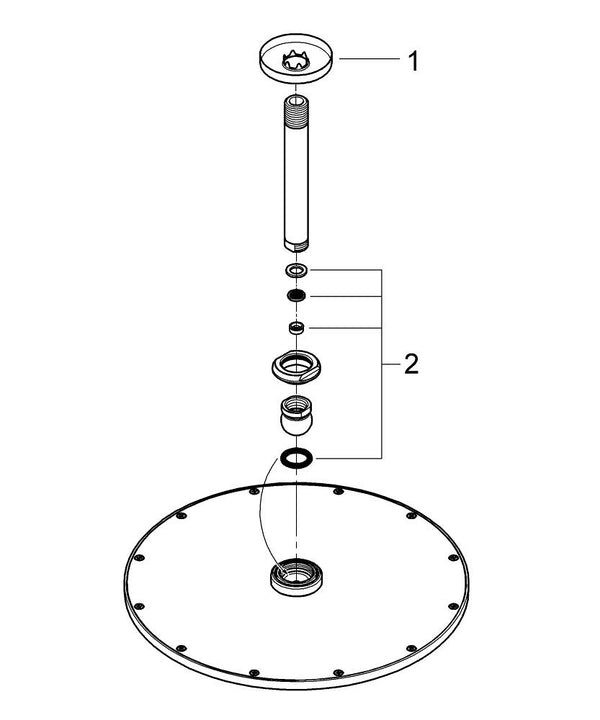 Grohe Rainshower  Cosmopolitan 310 Tepe Duşu Seti 142 Mm, Tek Akışlı - 26067GN0