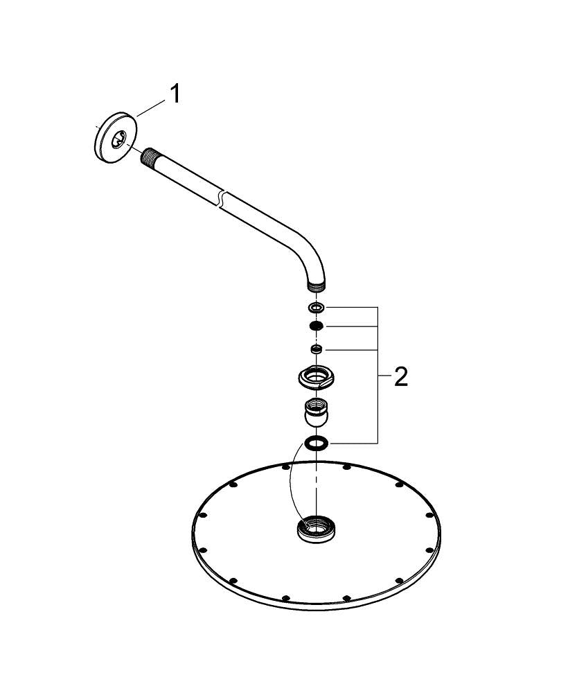 Grohe Rainshower  Cosmopolitan 310 Tepe Duşu Seti 380 Mm, Tek Akışlı - 26066A00