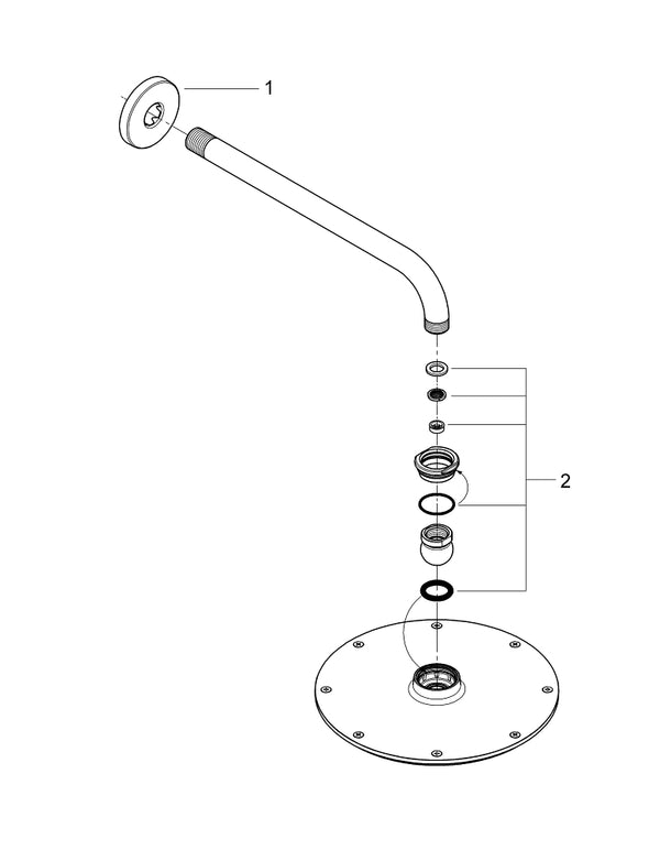 Grohe Rainshower  Cosmopolitan 210 Tek Akışlı Tepe Duşu Seti 286 Mm - 26062000