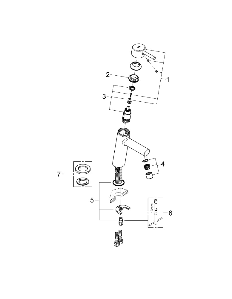 Grohe Concetto Tek Kumandalı Lavabo Bataryası  M- Boyut - 23451001