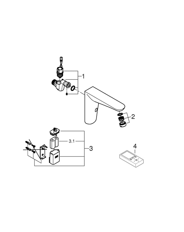 Grohe Euroeco  Cosmopolitan  E Ankastre Fotoselli Lavabo Bataryası, Tek Su Girişli - 36274000