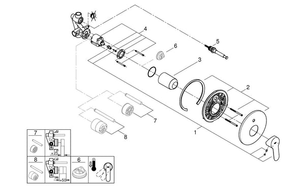 Grohe Bau Edge Tek Kumandalı Banyo Bataryası - 29079000