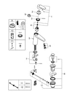 Grohe Eurodisc  Cosmopolitan Tek Kumandalı Lavabo Bataryası  M- Boyut - 23448002