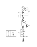Grohe Bau Edge Tek Kumandalı Lavabo Bataryası  S- Boyut - 23330000