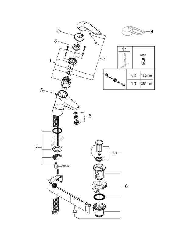 Grohe Euroeco  Special Tek Kumandalı Lavabo Bataryası - 32766000