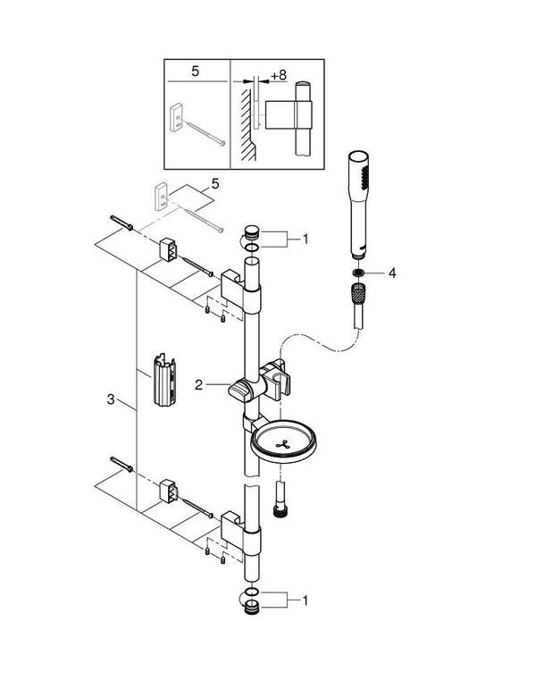 Grohe Euphoria  Cosmopolitan  Stick Sürgülü Duş Seti - 27368000