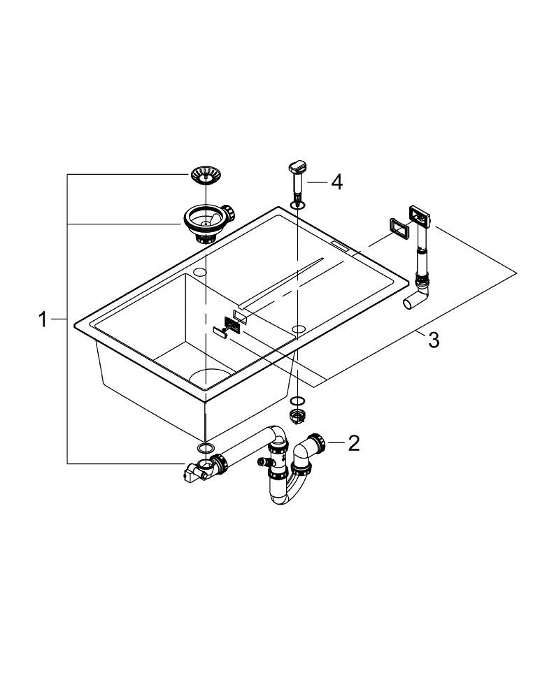 Grohe K400 Composite Sink With Drainer - 31639AP0