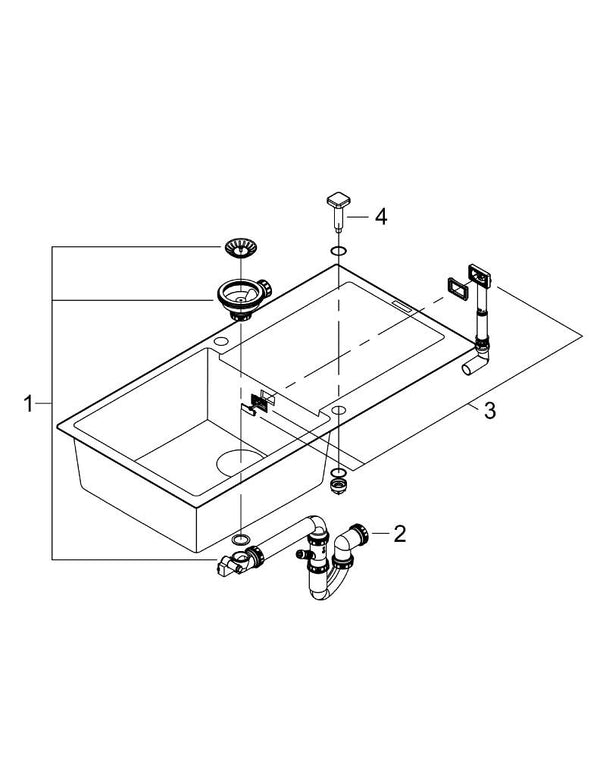 Grohe K500 Composite Sink With Drainer - 31645AP0