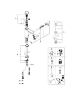 Grohe Eurosmart  Cosmopolitan  T Çift Su Girişli, Sıcaklık Sınırlayıcılı, Zaman Ayarlı Lavabo Bataryası - 36317000